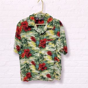 Roundy Bay tropical Hawaiian floral shirt sz XL